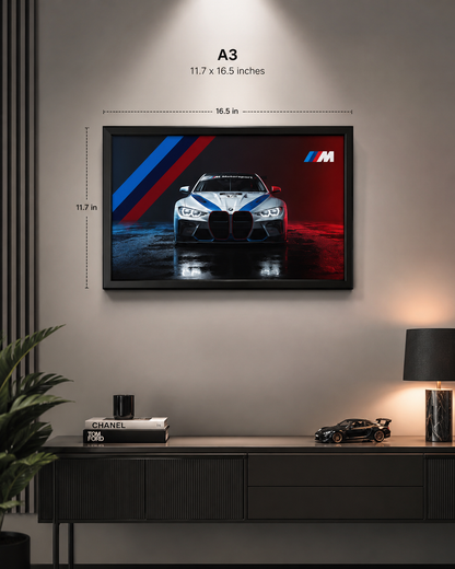 BMW M Series Premium Wall Frame (Black Frame)